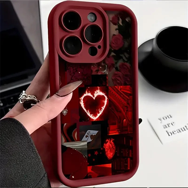 Case For iPhone 17 Cases iPhone 16 Pro Max Case Stylish Red Scenery Case For iPhone 16 12 14 11 13 Pro Max XS XR 7 8 Plus Cover