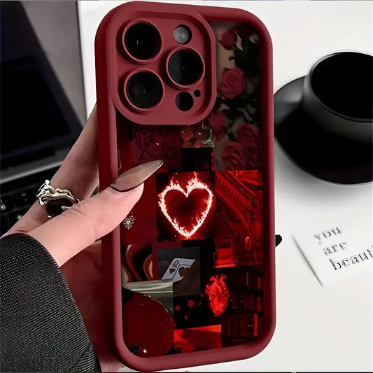 Case For iPhone 17 Cases iPhone 16 Pro Max Case Stylish Red Scenery Case For iPhone 16 12 14 11 13 Pro Max XS XR 7 8 Plus Cover