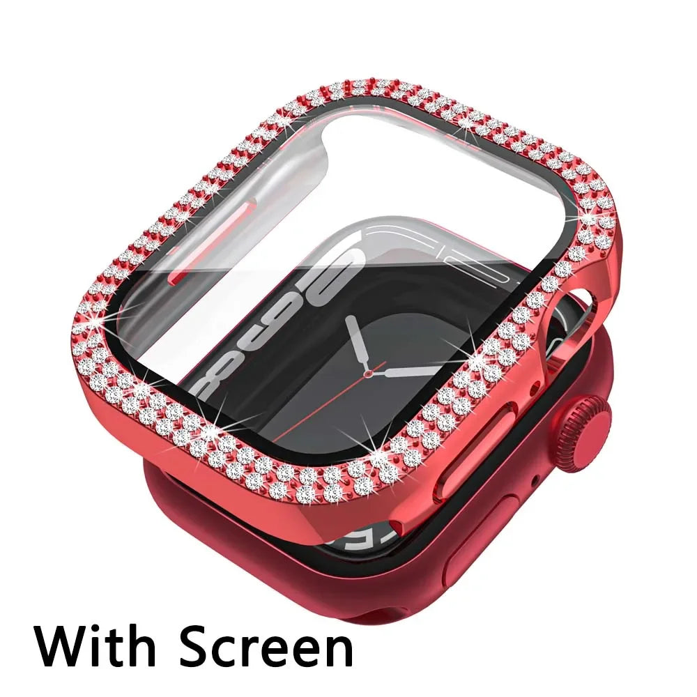 Diamond Bumper Protective Case for Apple Watch Cover Series 7 6 SE 5 4 3 38MM 42 MM For Iwatch 45mm 41mm 40mm 44 mm
