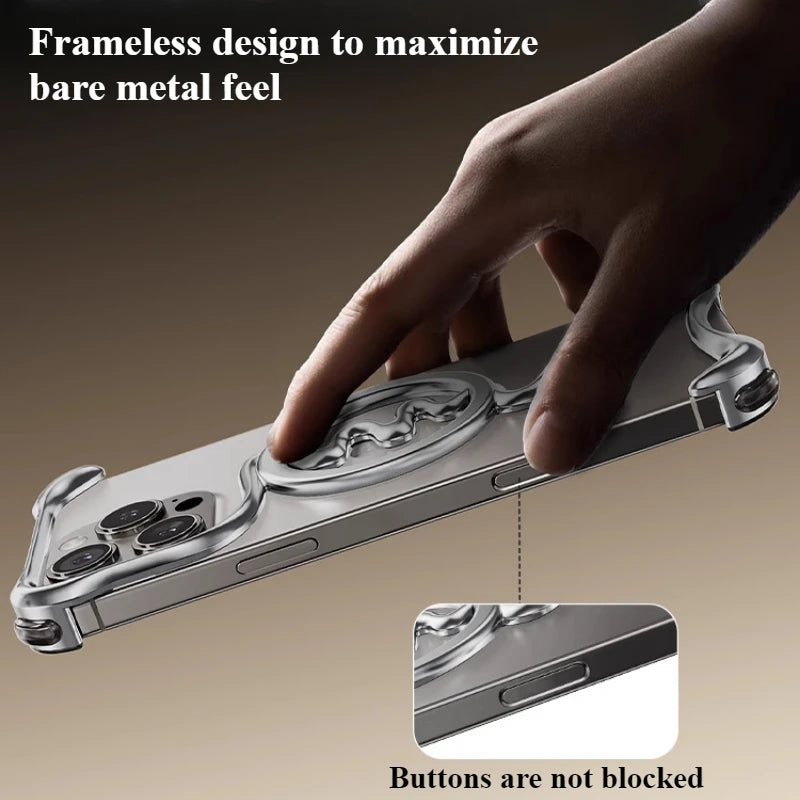 Oatsbasf Metal Phone Case for iPhone 16/16 Pro/16 Pro Max Ultra-thin Frameless Magsafe Shockproof Minimalist Protective Covers Caseverse