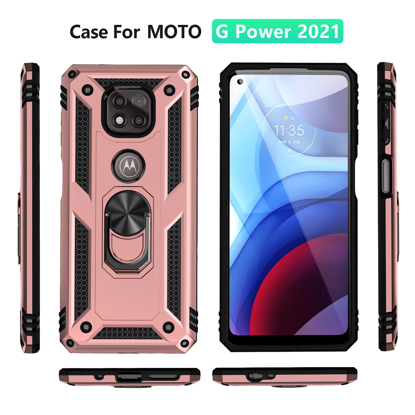 for Moto G Power Case for Phone Moto G Power 2021 Case Shockproof Armor Rugged Military Protective Car Holder Magnetic Cover - Caseverse
