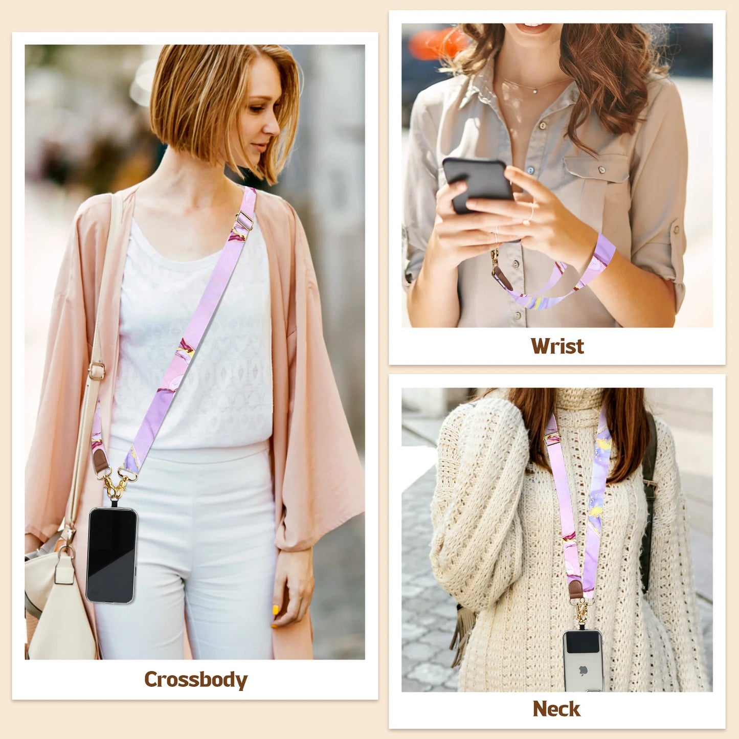 Phone Lanyard Crossbody Wrist Strap,Adjustable Anti-Theft Strap for All Smartphone Case,Universal Cell Phone Neck lanyard for me