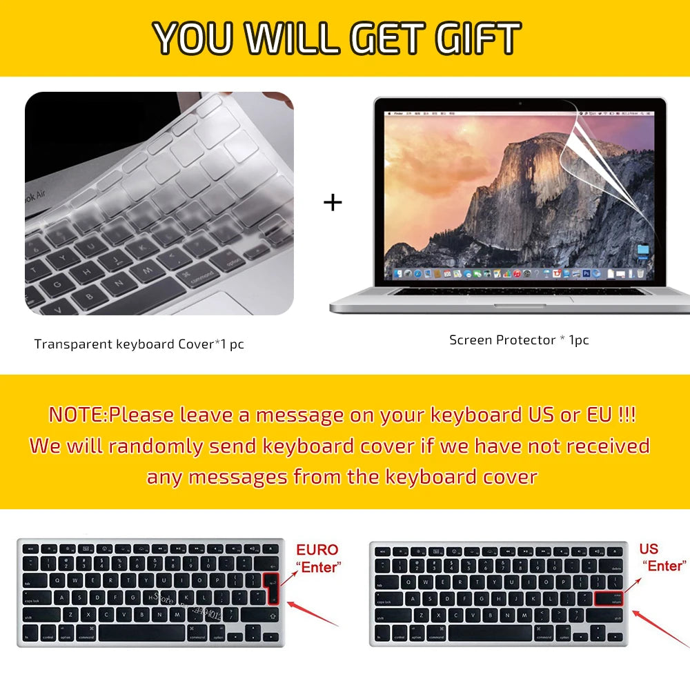 Laptop Case for Macbook Air 13 A2337 2020 A2338 M1 Chip Pro 13 2022 M2 Air 13.6 M2 for Macbook Pro 14 case M4 2023 M3 Pro 16