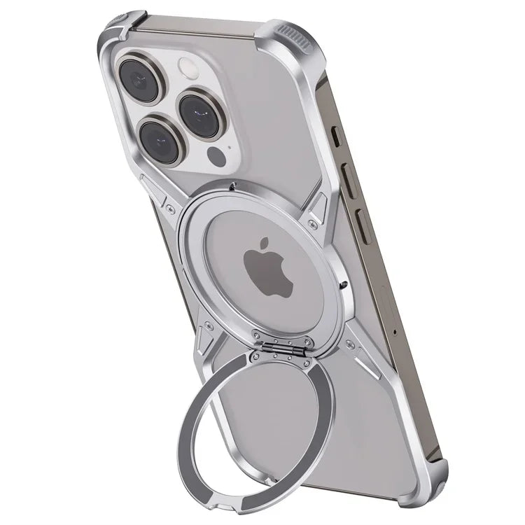Metal Frameless Magsafe Magnetic Holder Phone Case For iPhone 16 15 14 13 Pro Max 16promax Aluminum Alloy Frame Shockproof Cover Caseverse