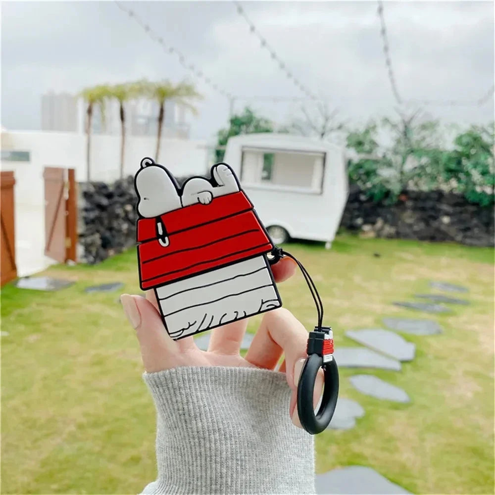 NEW MINISO Snoopy Earphone Case for Airpods Pro 1 2 3 Cartoon Silicone Wireless Bluetooth Earbuds Protective Cover With Lanyard Caseverse