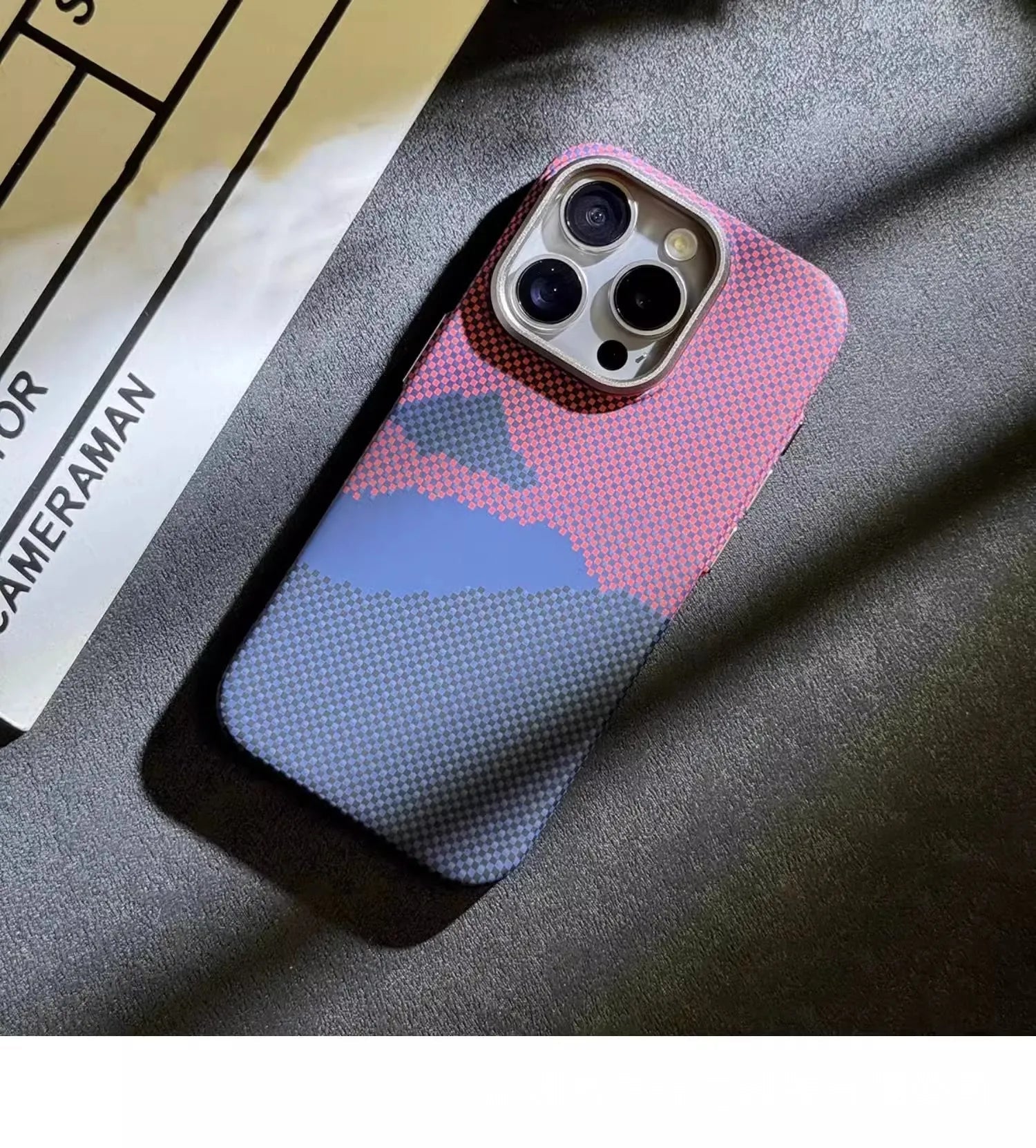 Magnetic Kevlar Carbon Fiber Pattern For iPhone 16Pro 15 Pro Max 14 13 12 Pro Plaid Personalized Phone Case For 12 13 14 Pro Max Caseverse