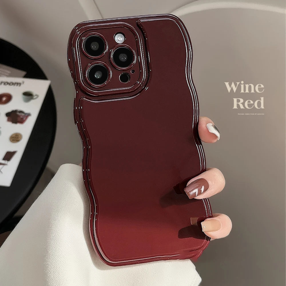 New Men Women Wave Phone Case For iPhone 12 13 14 15 16 Pro Max Shockproof Dissipate Heat Silicone Soft Cases Protective Shell - Caseverse