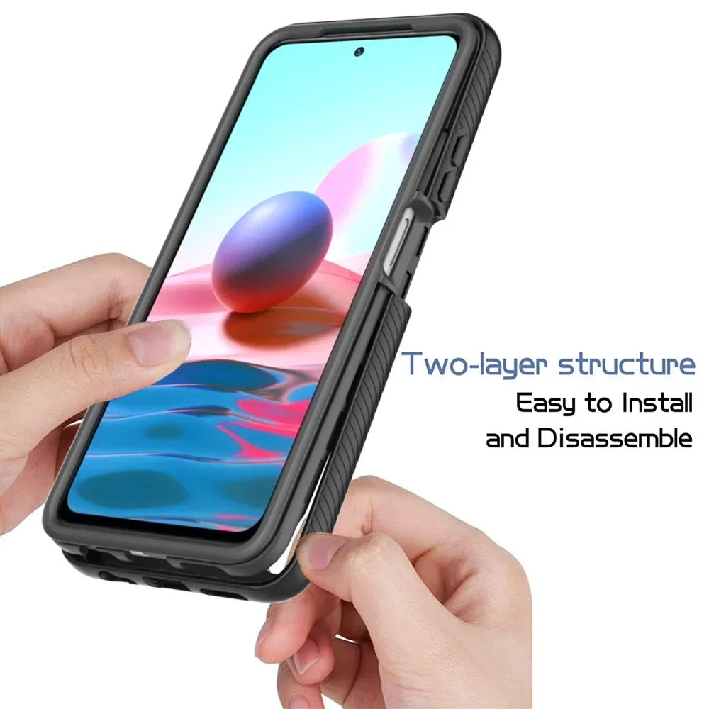 Hybrid TPU/PC Case for Xiaomi Poco M5s Built-in Screen Protector 360 Degree Shockproof Crystal Clear Cover for Xiaomi Poco M5 S - Caseverse