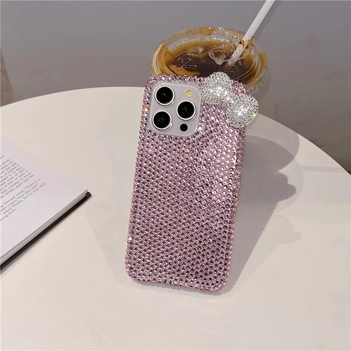 Premium Cute Full Diamond Bow Phone Case Stylish Phone Accessories for iPhone 16 15 14 13 12 11 Pro Max