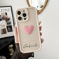 Cute INS Love Heart Personalized Name Case For iPhone 16 15 14 13 12 11 Pro Max Luxury Soft Silicone Custom DIY Cover 15 Pro Max Caseverse