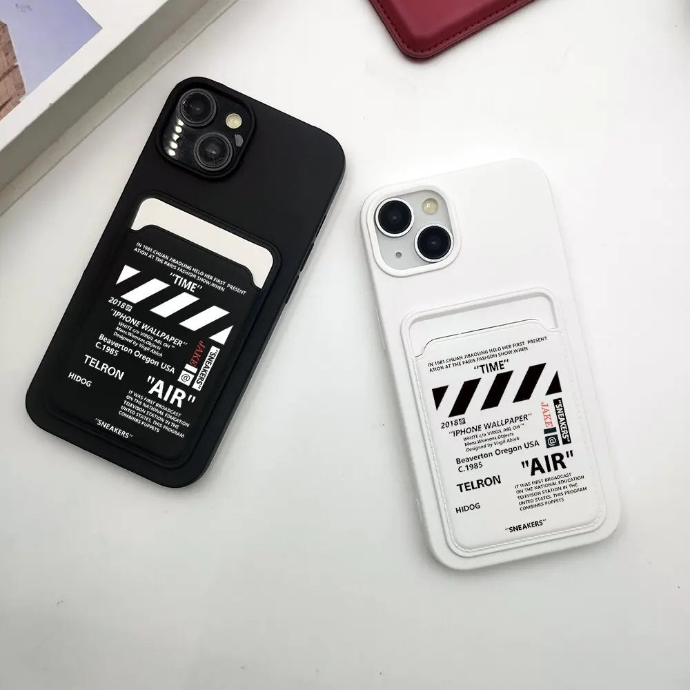 Luxury Street AIR Shoes Brand Wallet Card Phone Case For iPhone15Pro Max 11 12 13 14Plus 16Pro  SNEAKERS Silicone Back Cover Caseverse