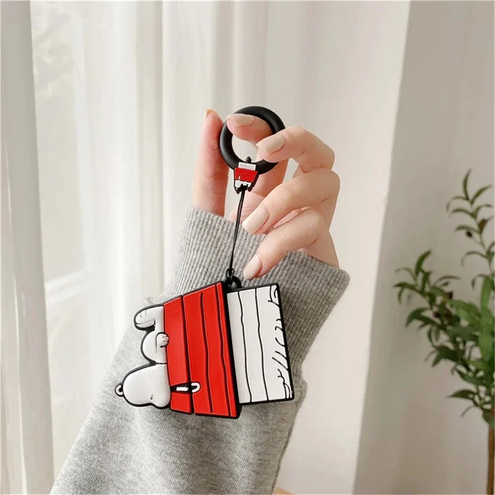 NEW MINISO Snoopy Earphone Case for Airpods Pro 1 2 3 Cartoon Silicone Wireless Bluetooth Earbuds Protective Cover With Lanyard Caseverse