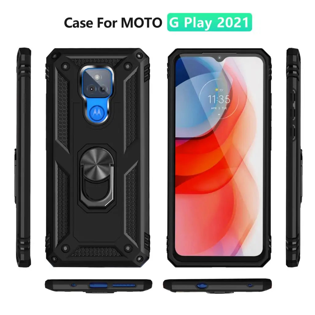 for Moto G Play Case for Phone Moto G Play 2021 Case Shockproof Armor Rugged Military Protective Car Holder Magnetic Cover - Caseverse