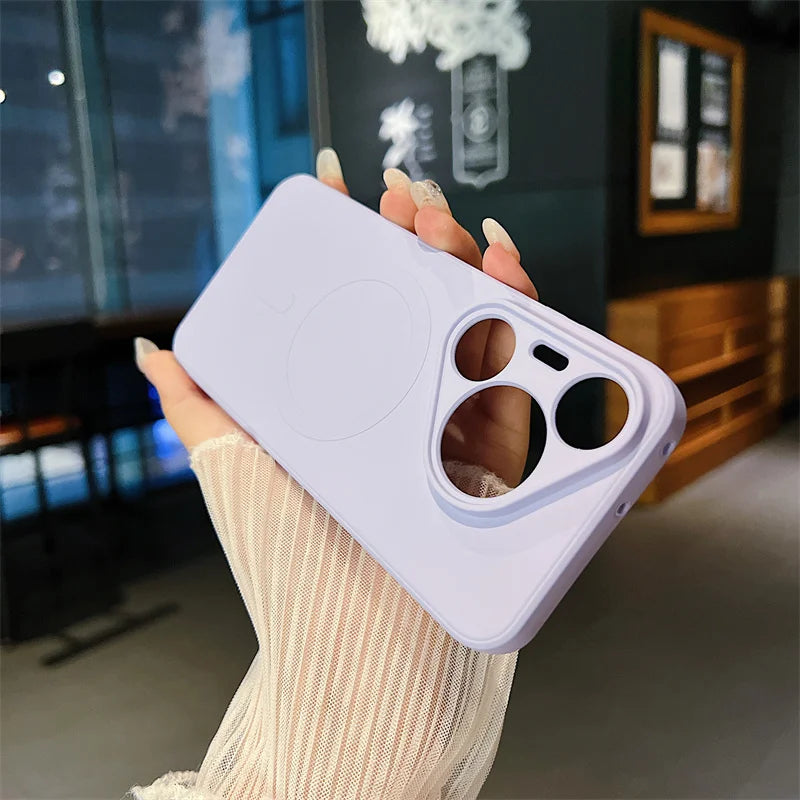 Silicone Magnetic Phone Case for Huawei Pura 70 Pro Plus Ultra Magsafe Wireless Charging Anti Drop Protective Cover Bumper - Caseverse