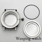 42mm Silver Watch Case Sapphire Glass Watch Case Plane Ceramic Bezel Fit NH35 NH36 Movement Watch Accessories