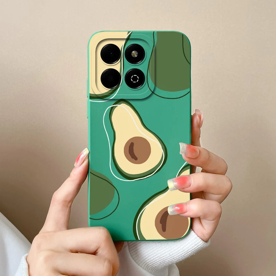 Case For Honor X6B Phone Back Cover Cute Avocado Soft Comfortable Liquid Silicone Camera Protection Anti Drop Bumper Capa Funda - Caseverse