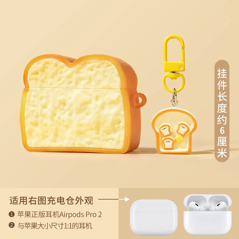 Toast Bread Donut Chocolate Cookies Case for Apple AirPods 4 1 2 3 Generation Cover for AirPods Pro 2nd Gen Air Pods Protective Caseverse