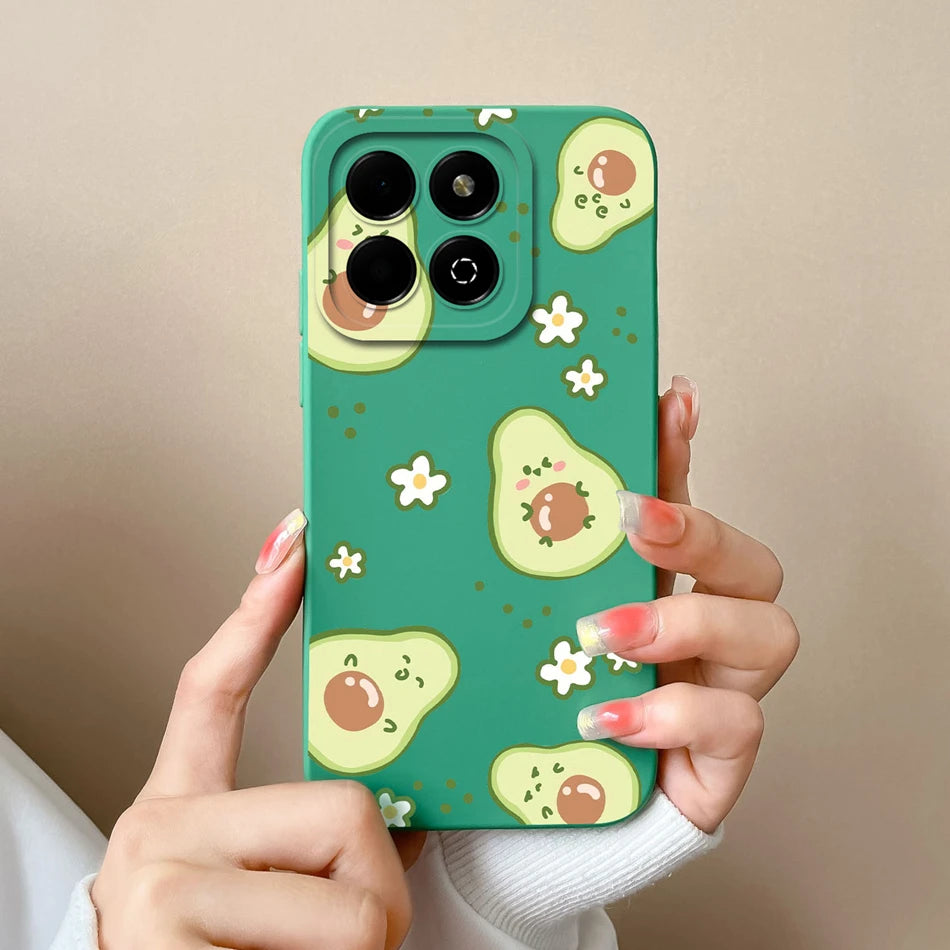 Case For Honor X6B Phone Back Cover Cute Avocado Soft Comfortable Liquid Silicone Camera Protection Anti Drop Bumper Capa Funda - Caseverse