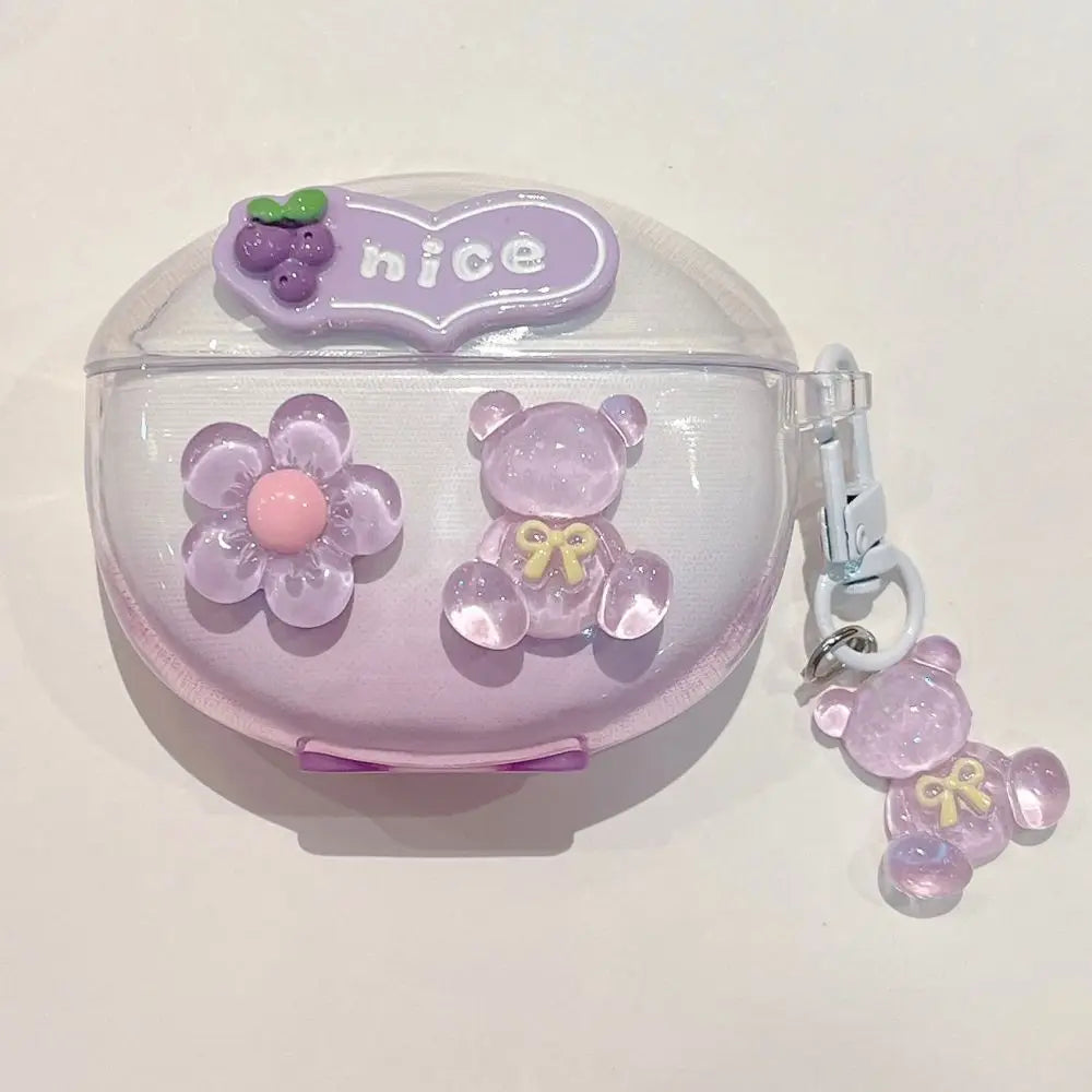 3D Flower Fruit Pattern Headphone Case For Xiaomi Redmi Buds 6 Buds 5 Pro Buds4 Active Buds 4 Lite Cover With Lovely Keychain Caseverse