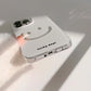 Cute Smiling Face White Phone Cases for iPhone 16 Pro Max Plus 15 14 13 12 11 Cool Minimalist Phone Covers - Caseverse