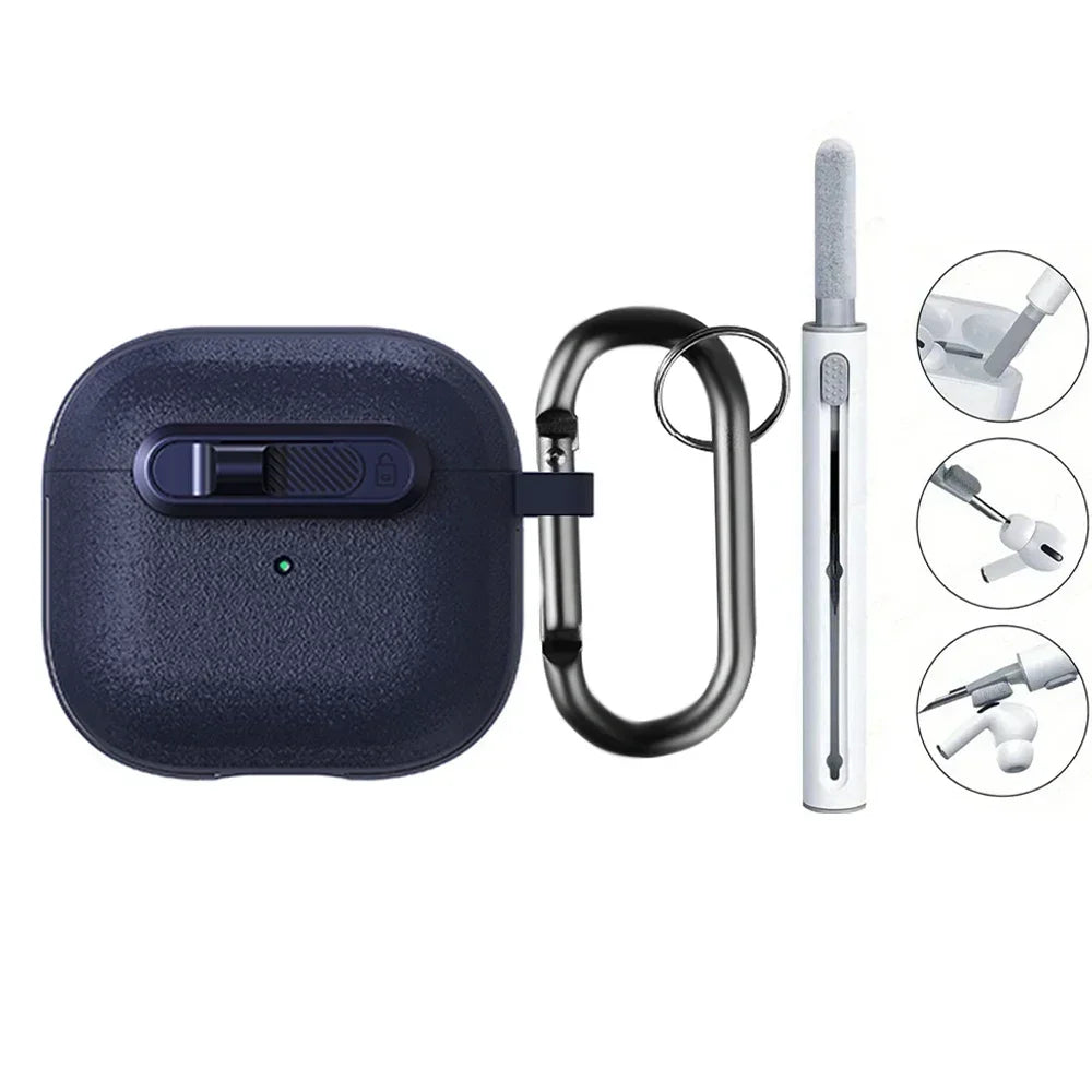 Frosted Earphone Case for Apple Airpods 4 with Cleansing Sets Wireless Headset Cover Magnetic Horizontal Lock Protective Covers Caseverse