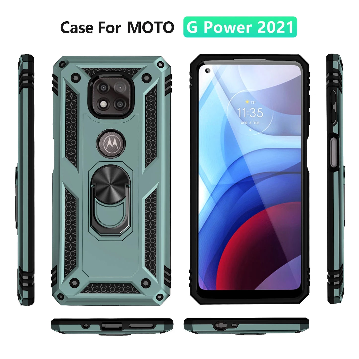 for Moto G Power Case for Phone Moto G Power 2021 Case Shockproof Armor Rugged Military Protective Car Holder Magnetic Cover