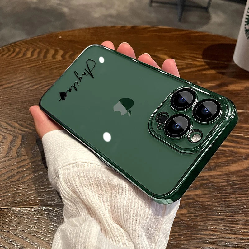 15 16 Pro Max Personalised Customized Name Case For iPhone 16 15 14 13 12 11 Pro Max Plating Transparent Luxury Cover 15 Pro Max Caseverse
