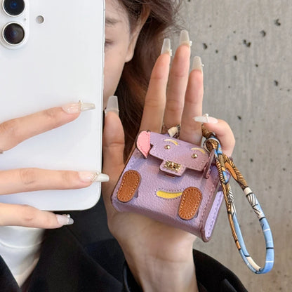 Mini Tiny PU Leather Handbag Decoration Pendant Bag For Airpods 4 3 2 Pro 2 For Galaxy Buds 3 3Pro 2 2Pro/Buds FE Headphone Case