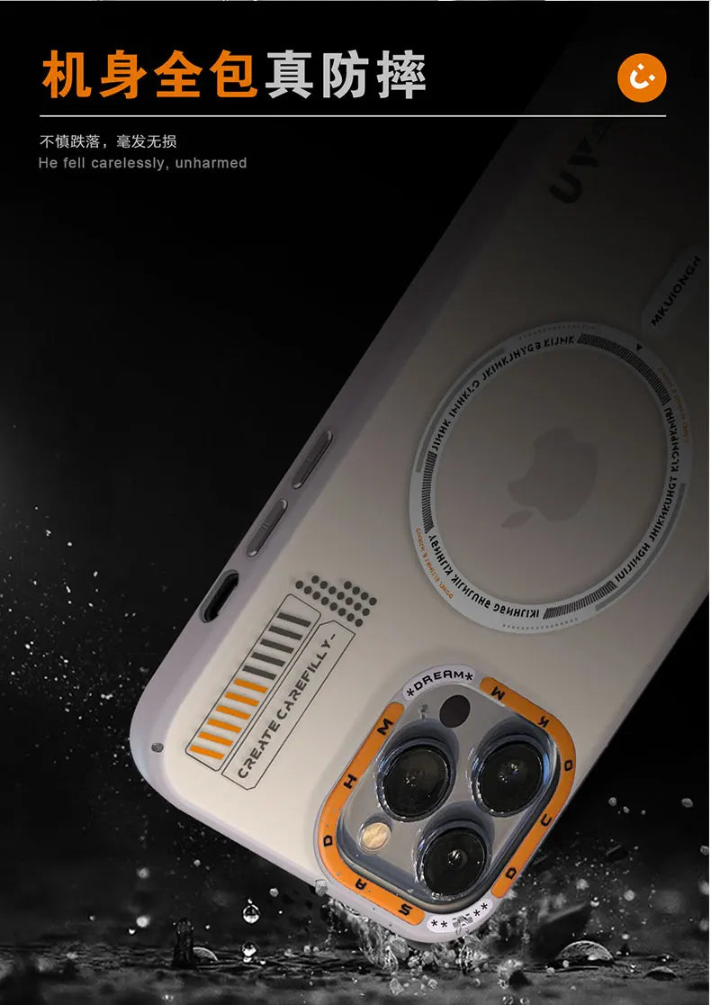 Matte Magnetic Phone Case For iPhone 16 15 14 13 12 Pro Max Megsafe Wireless Charge Frosted Back Metal Lens Frame Buttons Cover