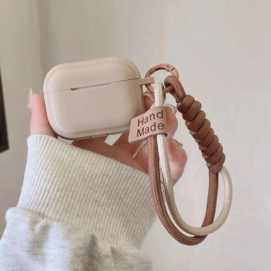 caramel color soft silicone earphone case with bracelet fall prevention couple for airpods 2 3 pro 2 bluetooth charging box case Caseverse