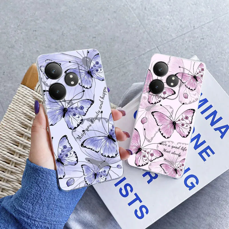 For Realme GT Neo 6 SE Neo6 6T Case Luxury Phone Case For Realme GT Neo6 SE Marble Flower Clear Soft Silicone Protective Cover - Caseverse