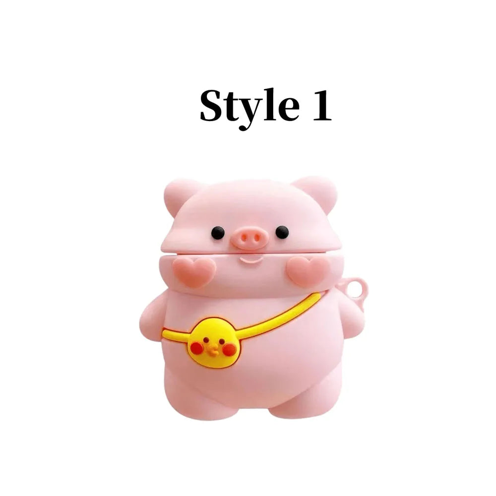 Bluetooth headset case Cartoon Pig cute wind silicone ear case, applicable to Airpods1/2, Airpods Pro, Airpods Pro2, Airpods3 Caseverse