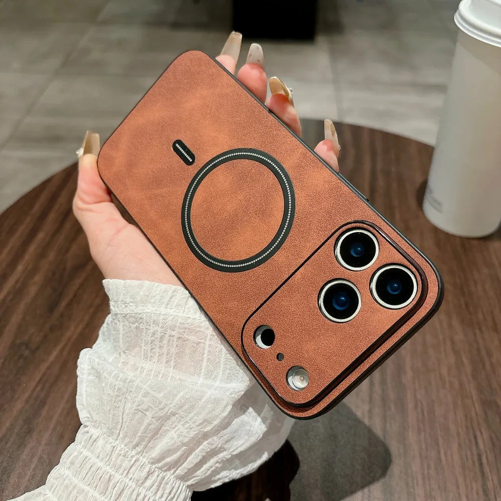 Magnetic Leather Case for iPhone 17 Pro Max 17 Air 17Pro Cover Magnet for Mag-safe Anti-knock All-round Camera Protector Shell