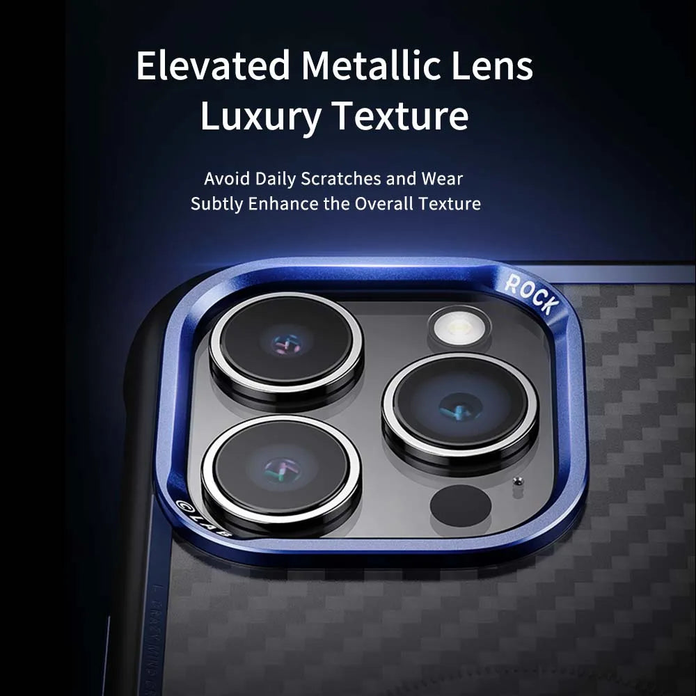 ROCK Kevlar Magnetic Case for iPhone 15 Pro Max Metal Lens Military Grade Shockproof Cover for iPhone 15 Compatible with MagSafe - Caseverse