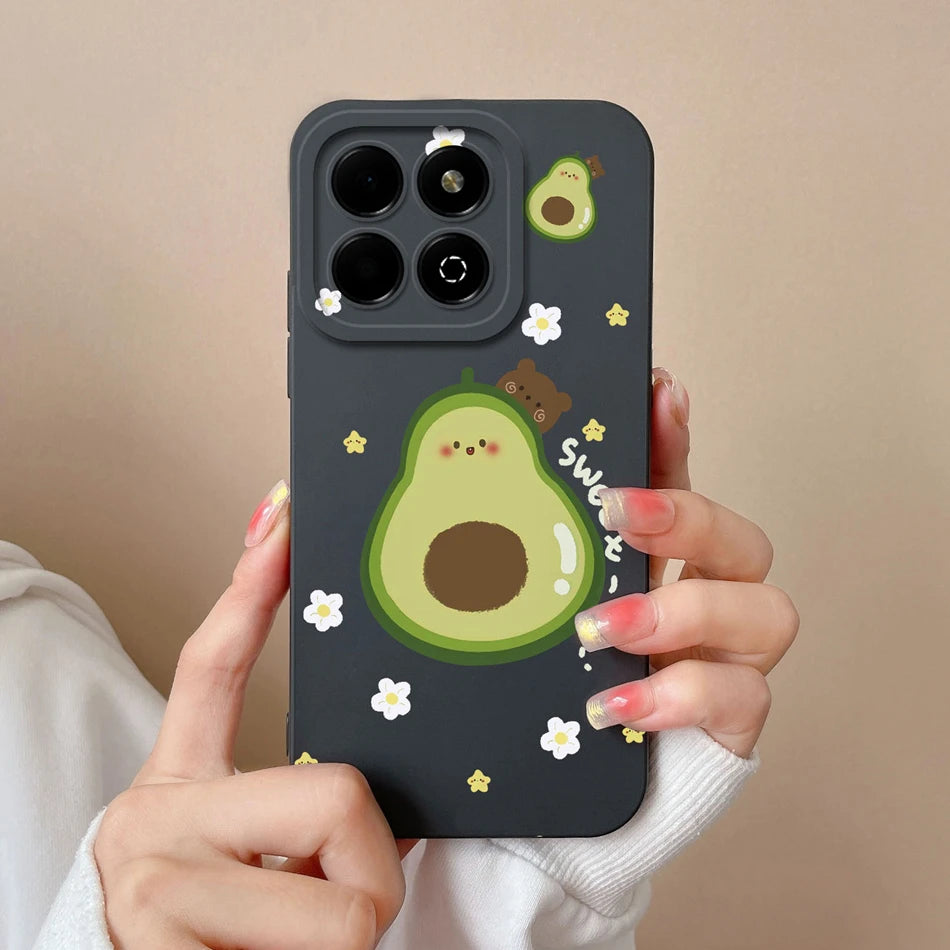 Case For Honor X6B Phone Back Cover Cute Avocado Soft Comfortable Liquid Silicone Camera Protection Anti Drop Bumper Capa Funda - Caseverse