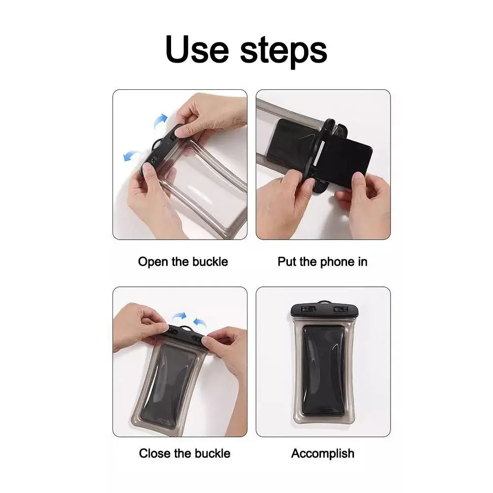 Transparent Waterproof Phone Case Touch Screen Under 7.0 inches Mobile Phone Cover with Lanyard Phone Sealed Bag Swimming&Diving - Caseverse