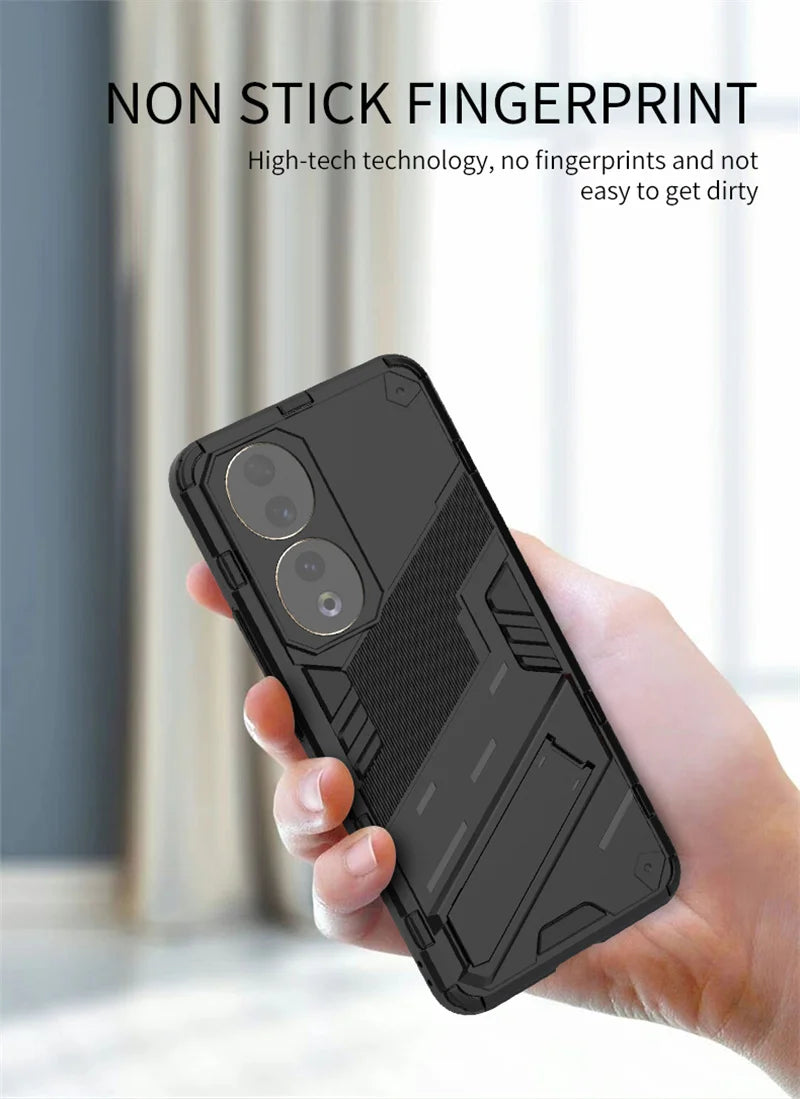 For Honor 90 Case Shockproof Rugged Hard PC Armor Phone Cases For Honor 90 Pro Honor90 Lite Car Magnetic Holder Stand Back Cover - Caseverse