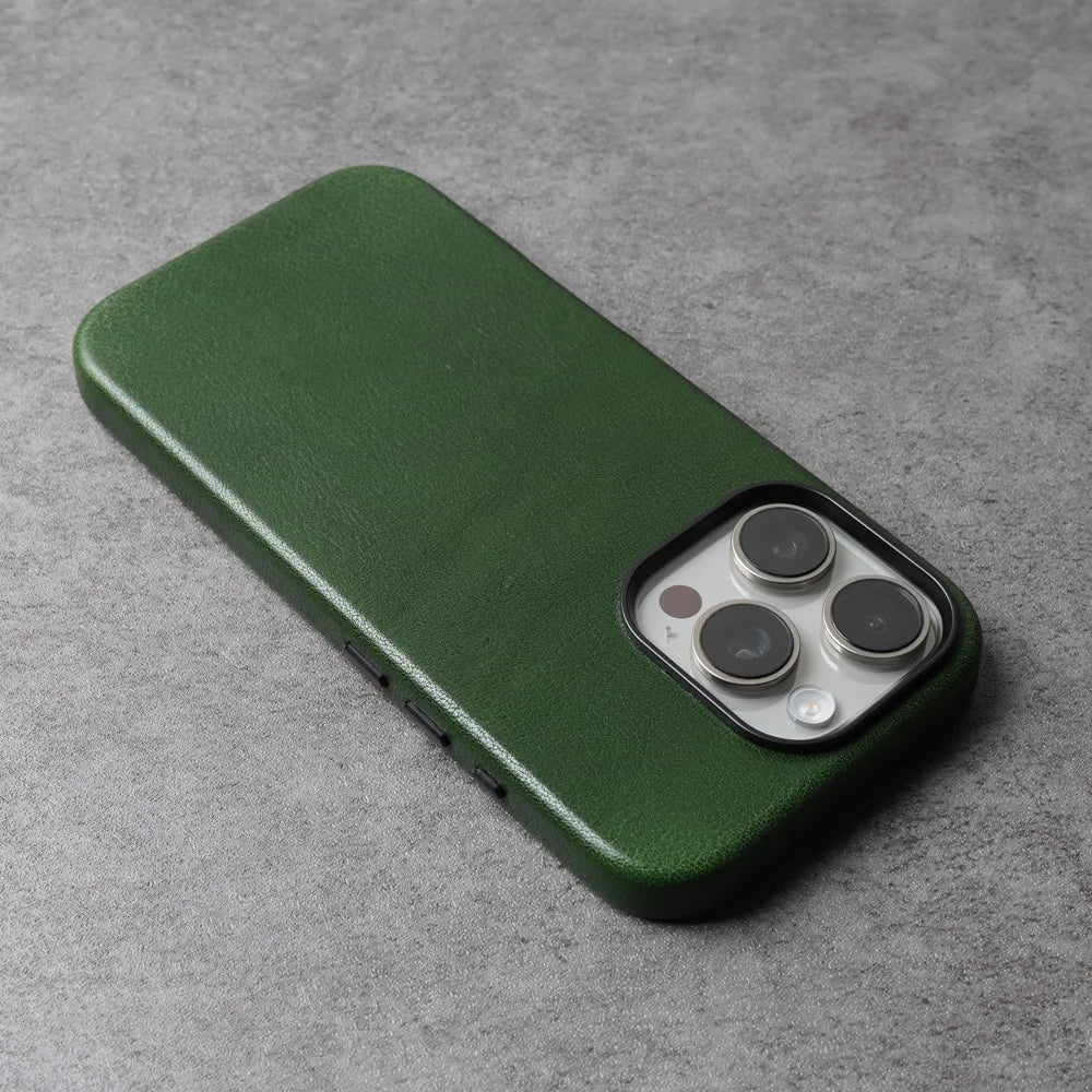 YMW Magnetic Genuine Leather Case for iPhone 16 Pro Max 15 14 Personality Cowhide Magnetic Phone Cover - Caseverse