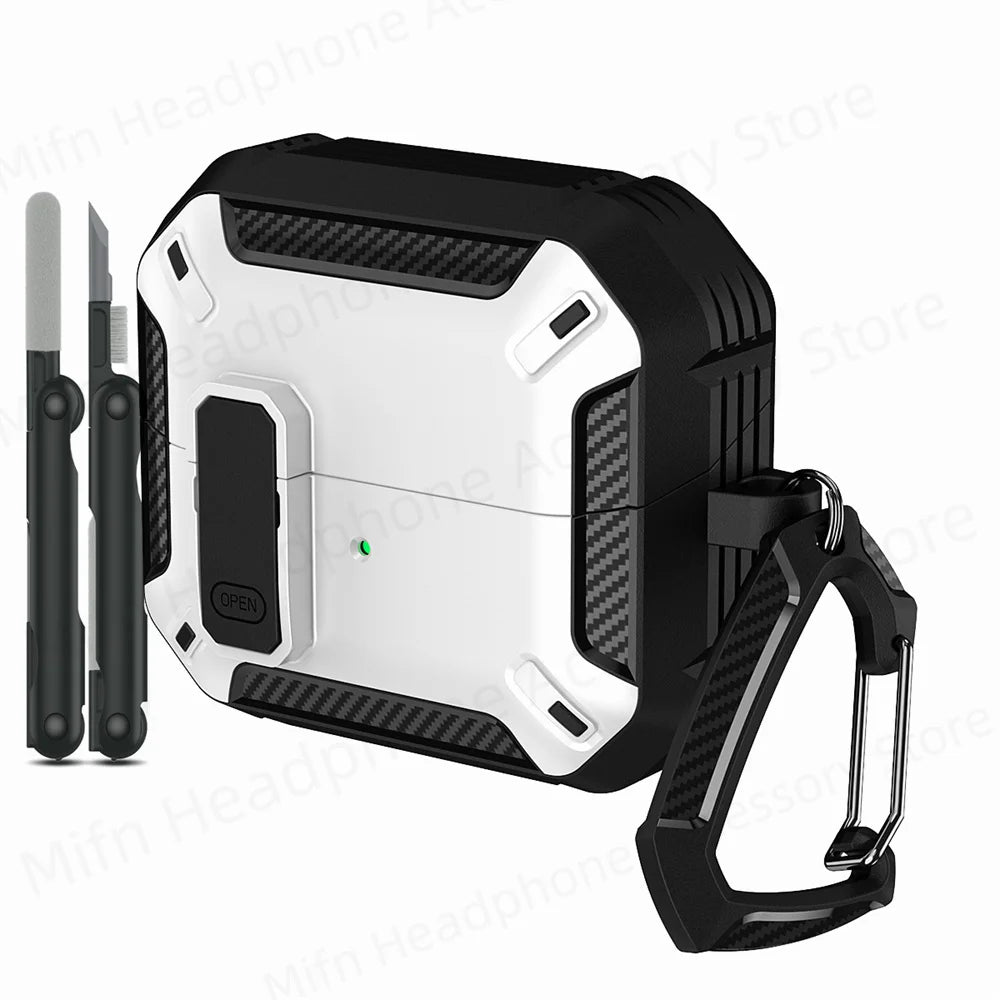 Newest carbon fibre switch earphone cover for Men For Samsung Galaxy Buds 3/Buds3 Pro Buzz 3 Pro Earbuds Case with cleaning kit Caseverse