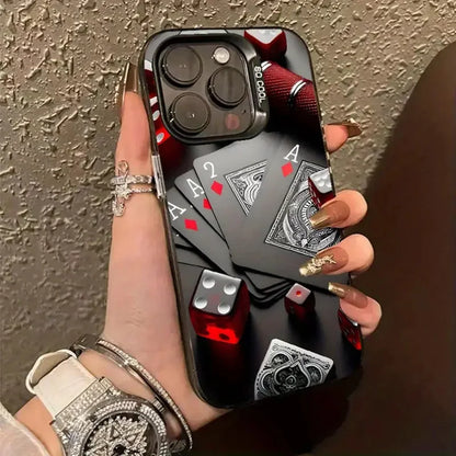 Fashion Dice Poker Design Phone Case For iPhone 17 Air 16 15 14 13 12 11 Pro Max INS Simple Cover Shockproof Cover