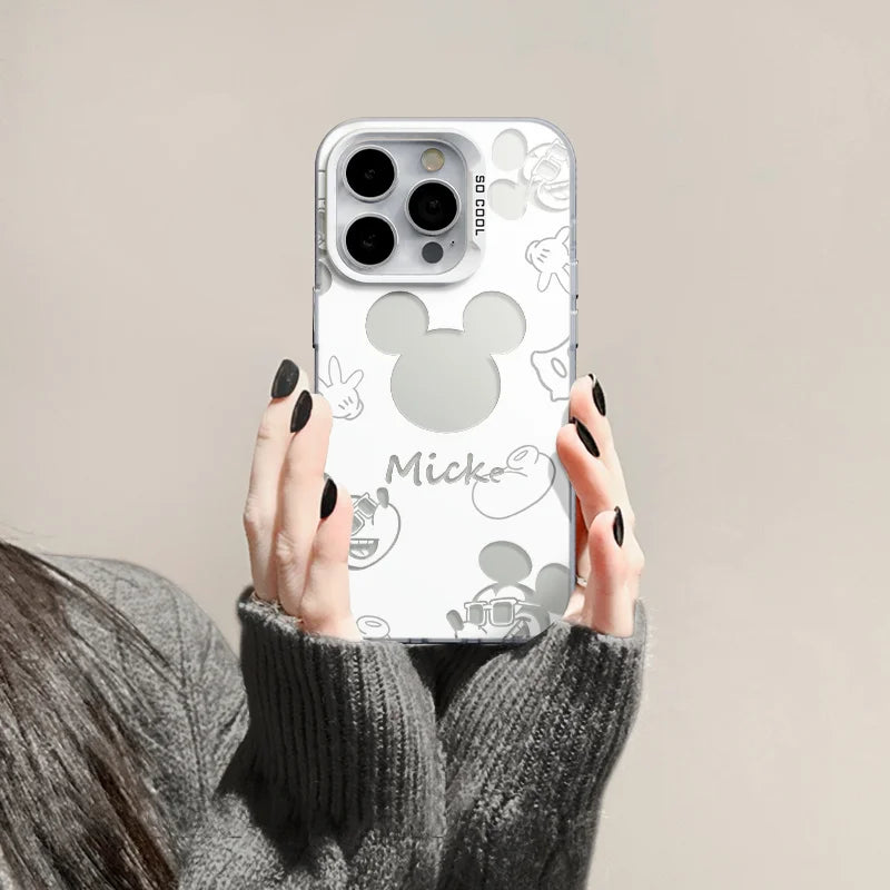 Disneys Mickeys Minnies Mouses Back Shadow Phone Case For iPhone 16 15 14 13 12 11Pro Max 7 8 Plus XR XS MAX MINI Y2K Back Cover - Caseverse