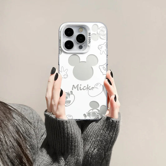 Disneys Mickeys Minnies Mouses Back Shadow Phone Case For iPhone 16 15 14 13 12 11Pro Max 7 8 Plus XR XS MAX MINI Y2K Back Cover - Caseverse