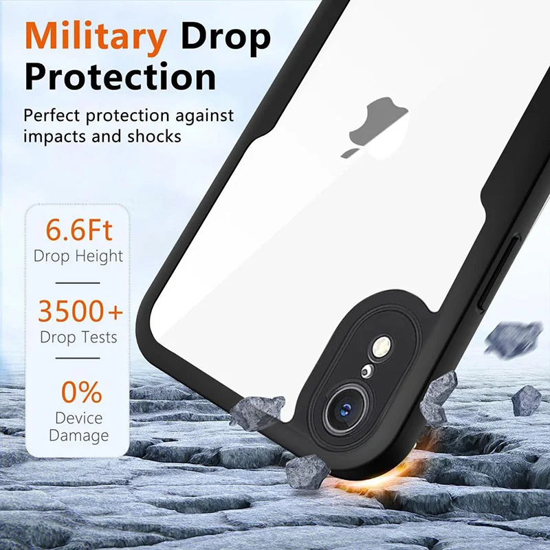 360 Degree Case For iPhone 15 14 13 12 11 Pro Max 14 Plus XS MAX XR Clear Cover Full Body Rugged Built-in Screen Protector Case - Caseverse