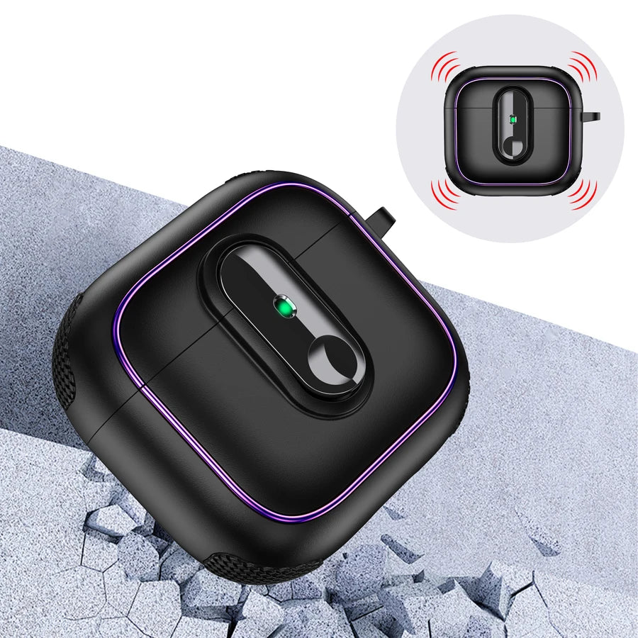 Armor locking clasp Earphone Cover For AirPods 4 3 2Pro With Plated Purple Strips With Magnetic Attraction Protective Case