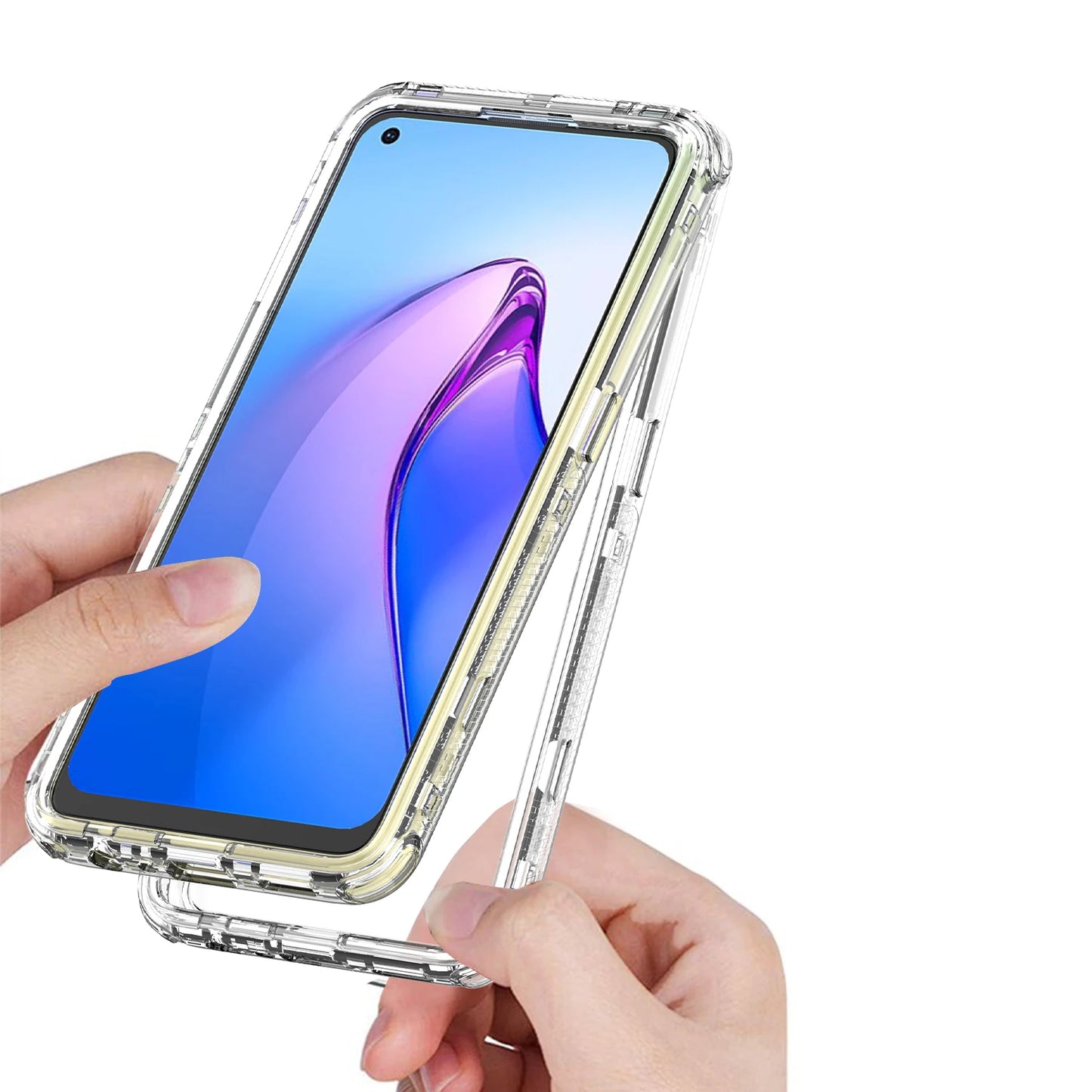 3 in 1 Rugged Armor Shockproof Phone Case For OPPO Reno 7 4G CPH2363 Hard Plastic Frame Transparent TPU Back Cover Fundas Capa - Caseverse