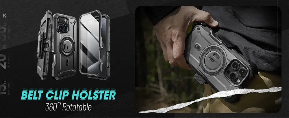 For iPhone 16 Pro Max Case 6.9“ 2024 SUPCASE UB Pro Mag Full Body Rugged Phone Case with Built-in Screen Protector Belt-Clip - Caseverse