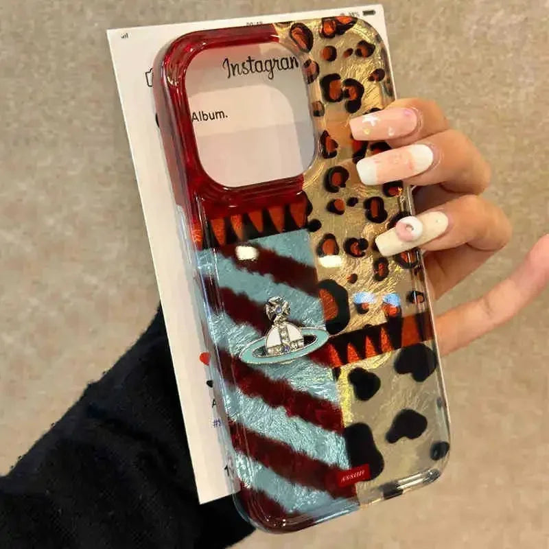 Splicing Leopard Print Clear Phone Case For iPhone 16 Pro Cases iPhone 16 15 14 13 12 11 Pro Max XS X XR 7 8 Plus 16 Clear Cover - Caseverse