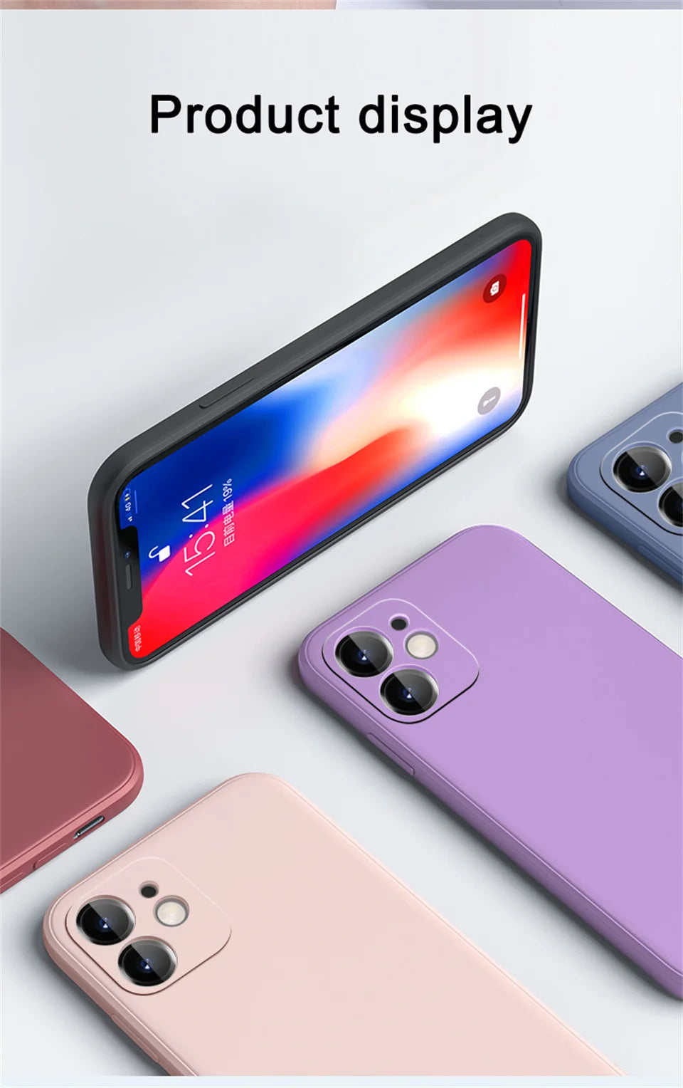 Luxury Liquid Silicone Shockproof Case for iPhone 14 15 Plus X XS XR Max Mini Back Soft Cover - Caseverse