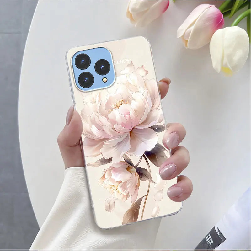 For Cubot P80 Case 2023 Luxury Phone Case For Cubot P80 6.58" Marble Butterfly Flower Clear Soft Silicone TPU Protective Cover - Caseverse