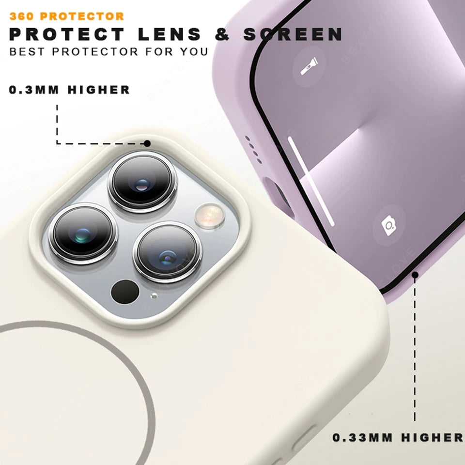 Magnetic Phone Case For iPhone 15 14 16 Plus 11 12 13 16 Pro Max Silicone Official Lanyard Magsafe Strap Protector Soft Cover Caseverse